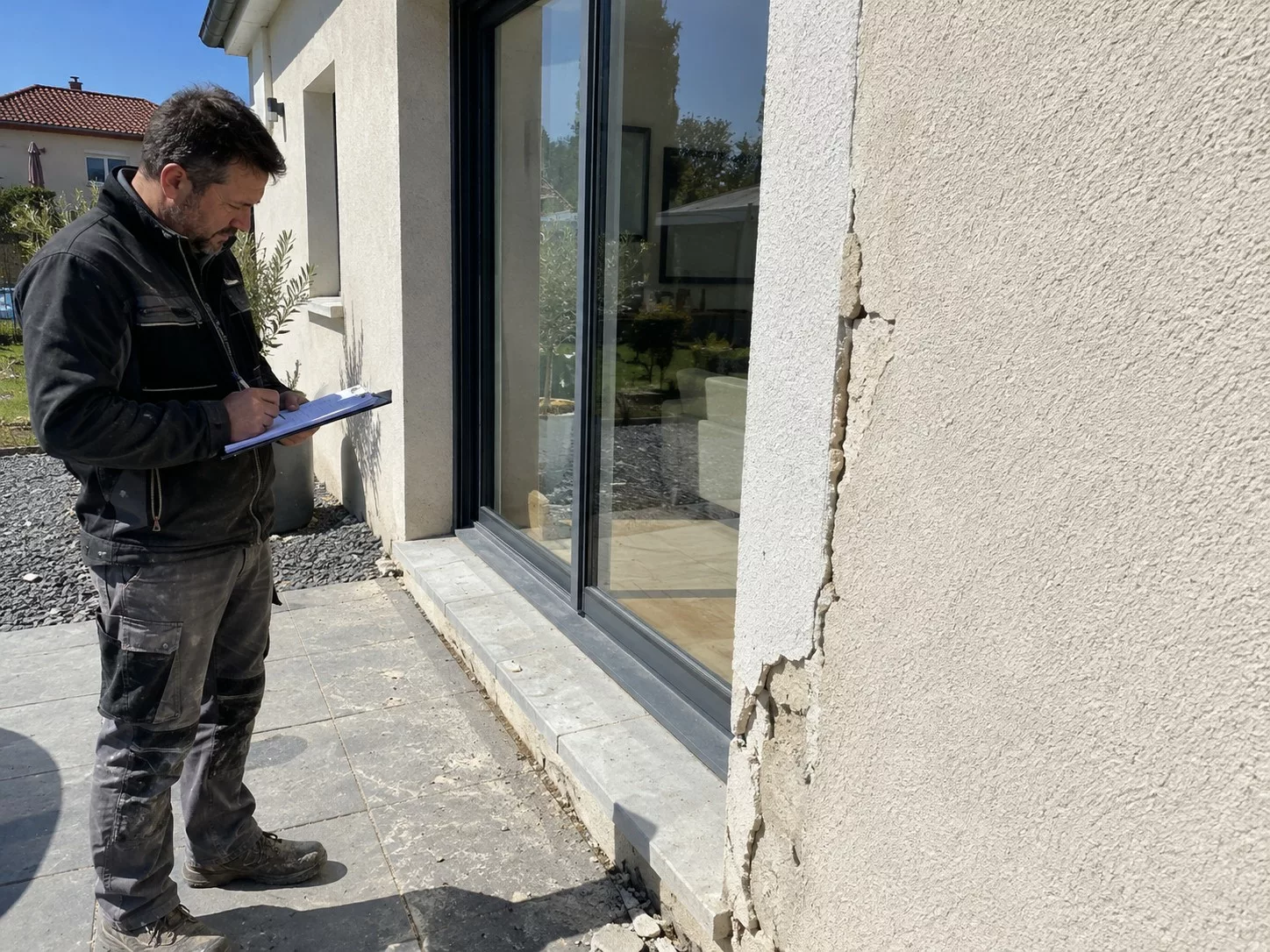 Garantie parfait achevement fissure façade baie vitree inspection defaut construction maison